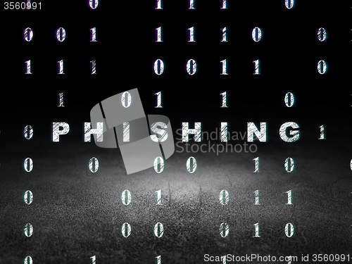 Image of Privacy concept: Phishing in grunge dark room