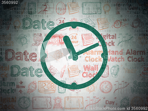 Image of Time concept: Clock on Digital Paper background
