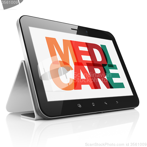 Image of Health concept: Tablet Computer with Medicare on  display