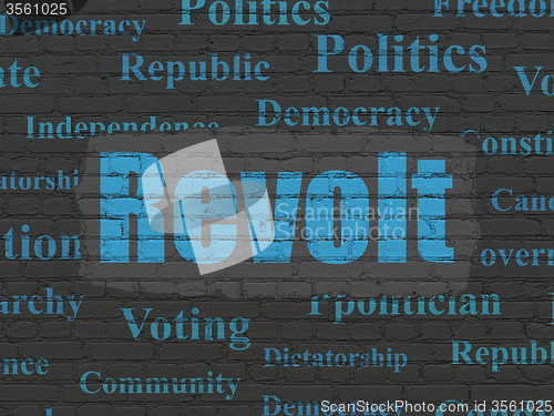 Image of Politics concept: Revolt on wall background