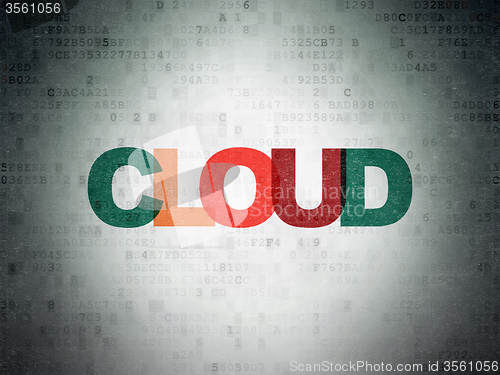 Image of Cloud technology concept: Cloud on Digital Paper background