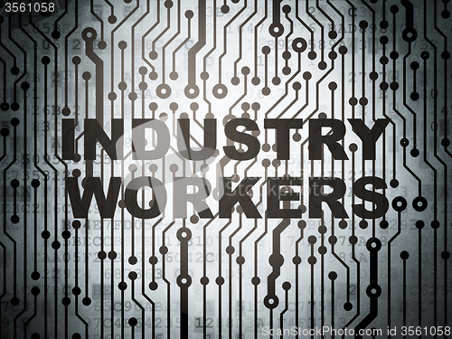 Image of Manufacuring concept: circuit board with Industry Workers