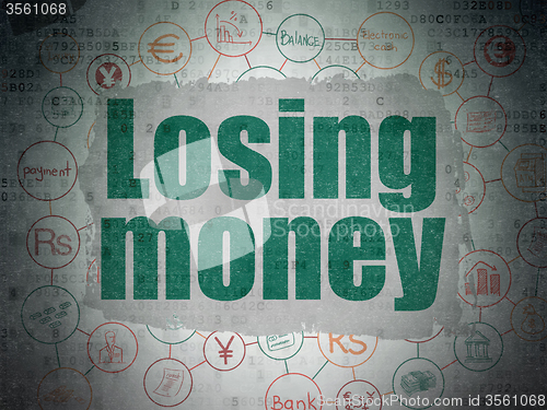 Image of Money concept: Losing Money on Digital Paper background