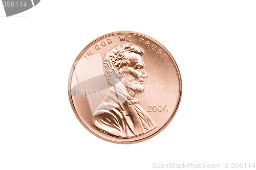 Image of penny isolated closeup