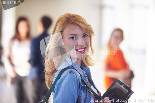 Image of student girl with tablet computer
