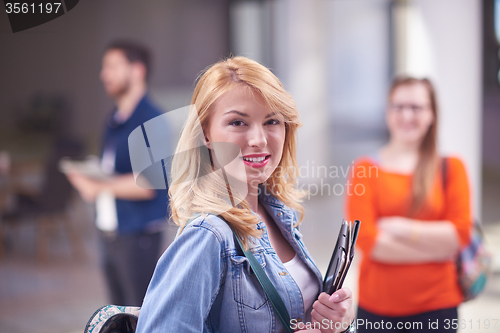 Image of student girl with tablet computer