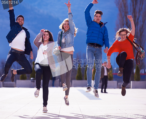 Image of happy students group