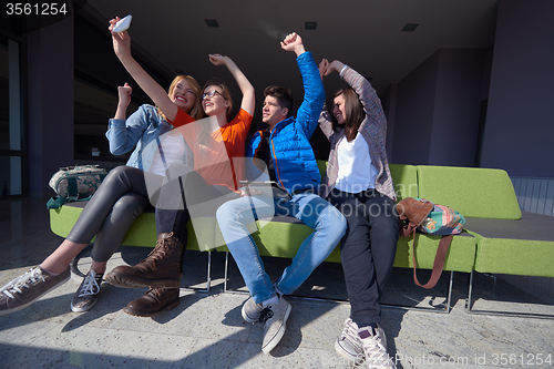 Image of students group taking selfie