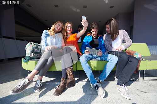 Image of students group taking selfie