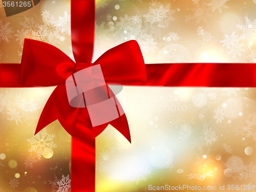 Image of Red bow and snowflakes. EPS 10