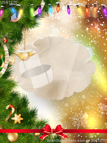 Image of Christmas blank paper frame. EPS 10