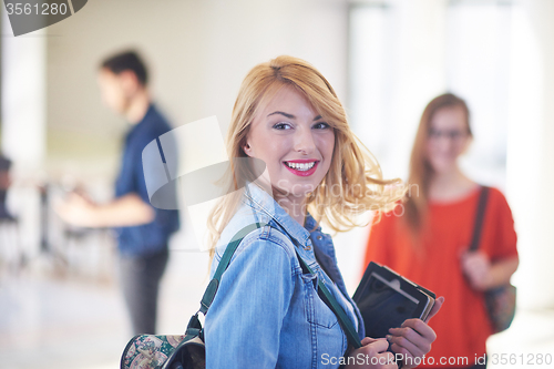 Image of student girl with tablet computer
