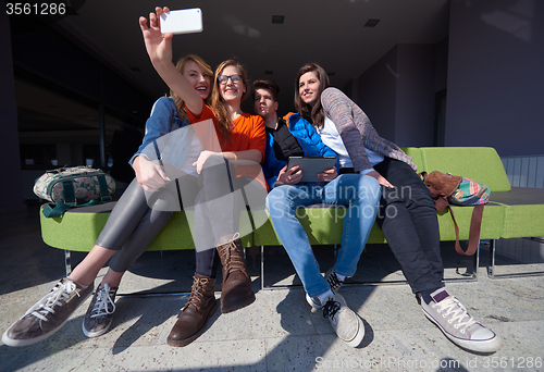 Image of students group taking selfie