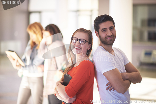 Image of students couple standing together