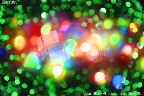 Image of christmas color lights as holiday background