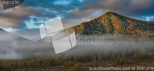 Image of sunrise in taiga