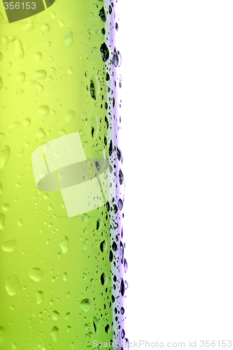 Image of beer bottle side macro isolated