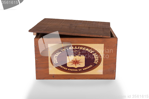 Image of Wooden crate isolated on a white background