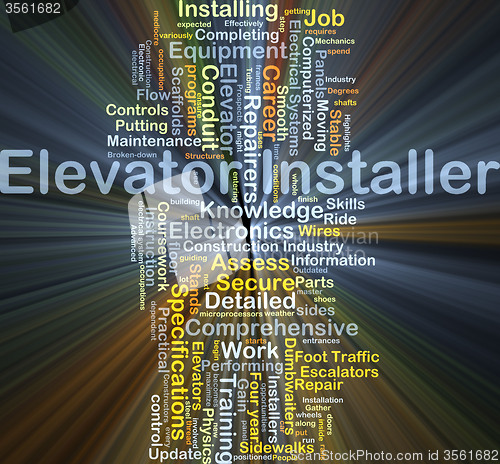 Image of Elevator installer background concept glowing