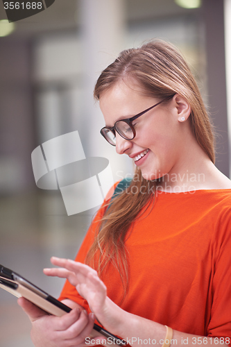 Image of student girl with tablet computer