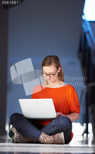 Image of student girl with laptop computer