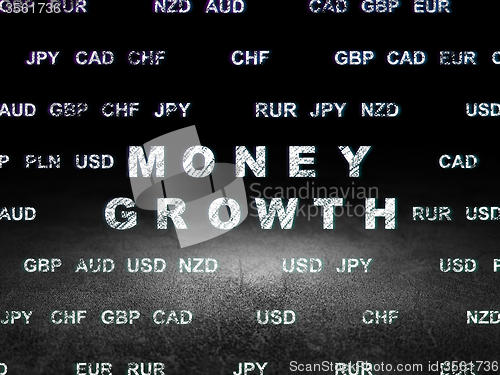 Image of Currency concept: Money Growth in grunge dark room