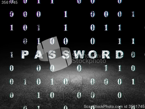 Image of Safety concept: Password in grunge dark room