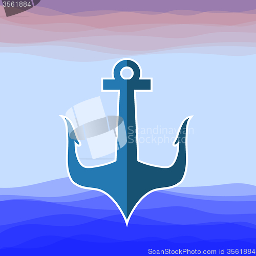 Image of Sea Metal Anchor Silhouette