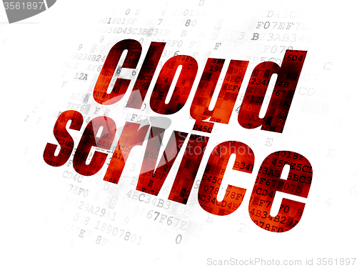 Image of Cloud computing concept: Cloud Service on Digital background