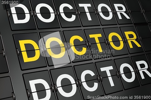 Image of Health concept: Doctor on airport board background