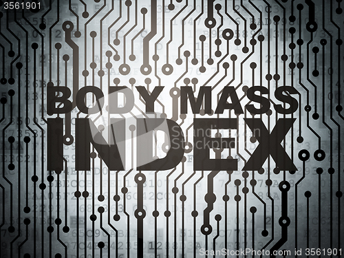 Image of Healthcare concept: circuit board with Body Mass Index