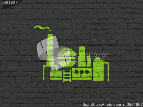 Image of Industry concept: Oil And Gas Indusry on wall background