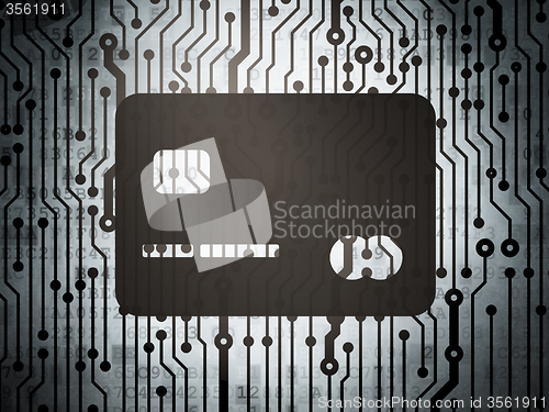 Image of Money concept: circuit board with Credit Card