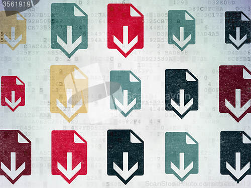 Image of Web design concept: Download icons on Digital Paper background