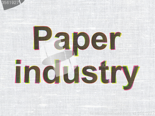 Image of Manufacuring concept: Paper Industry on fabric texture background