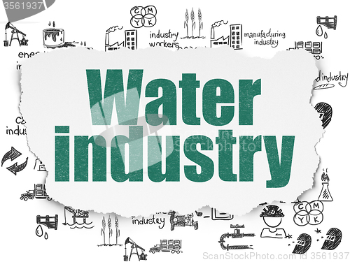 Image of Industry concept: Water Industry on Torn Paper background