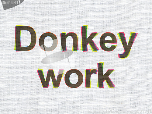 Image of Business concept: Donkey Work on fabric texture background