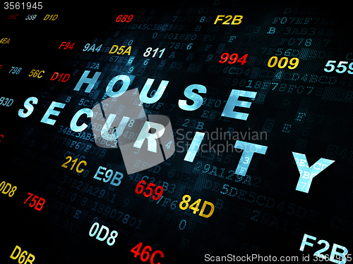 Image of Protection concept: House Security on Digital background