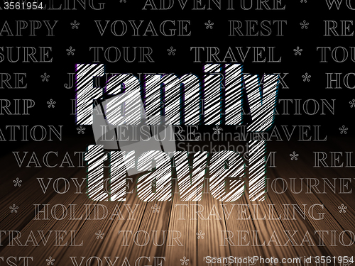 Image of Tourism concept: Family Travel in grunge dark room