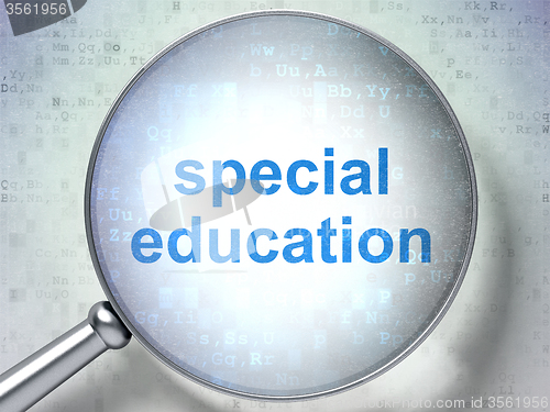 Image of Education concept: Special Education with optical glass