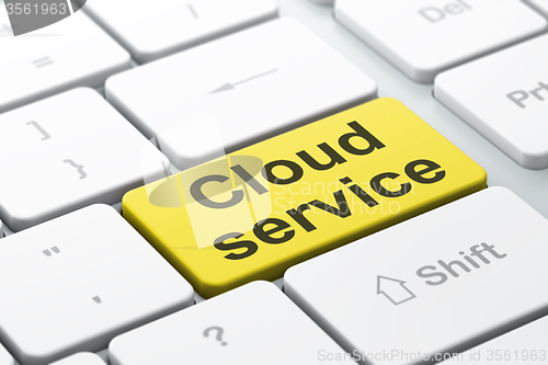 Image of Cloud technology concept: Cloud Service on computer keyboard background