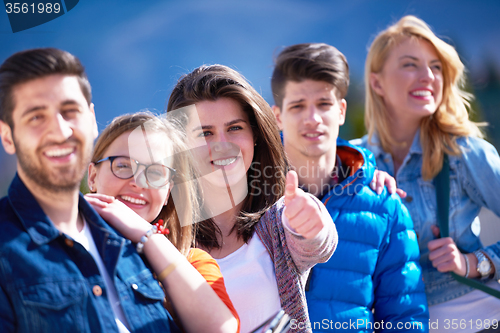 Image of happy students group