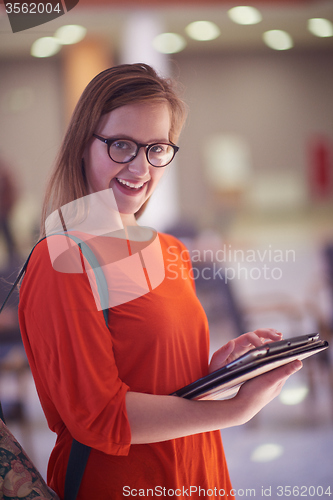 Image of student girl with tablet computer