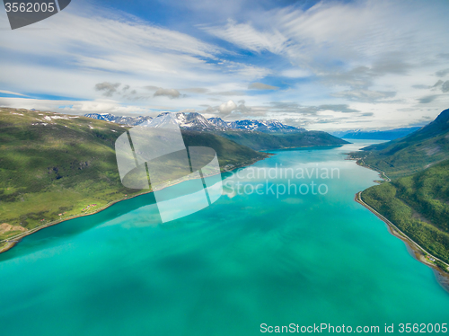 Image of Turquoise waters of norwegian fjord