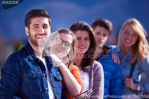 Image of happy students group