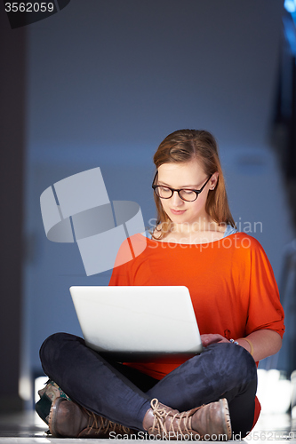 Image of student girl with laptop computer