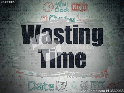 Image of Time concept: Wasting Time on Digital Paper background