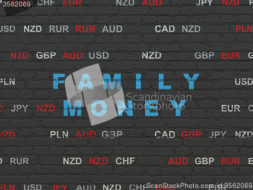 Image of Banking concept: Family Money on wall background