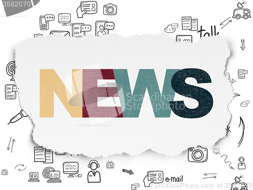 Image of News concept: News on Torn Paper background
