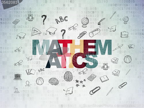 Image of Studying concept: Mathematics on Digital Paper background